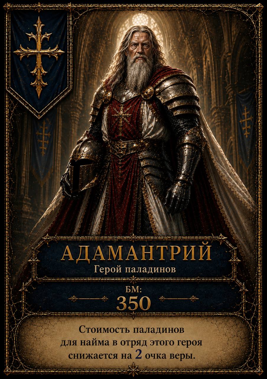 Карточка Адамантрия — героя паладинов